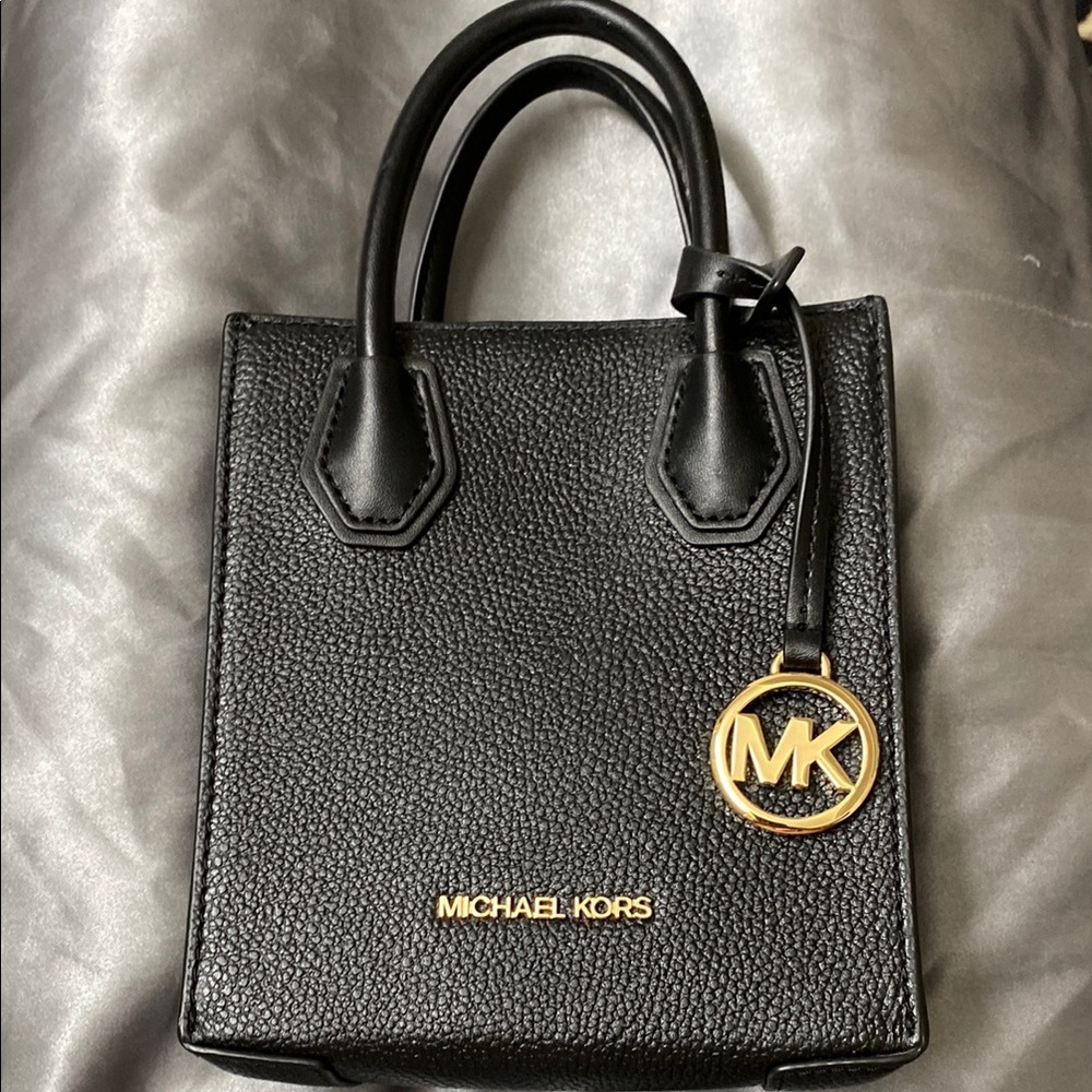 Michael Kors Black Mini Bag with Textured Leather